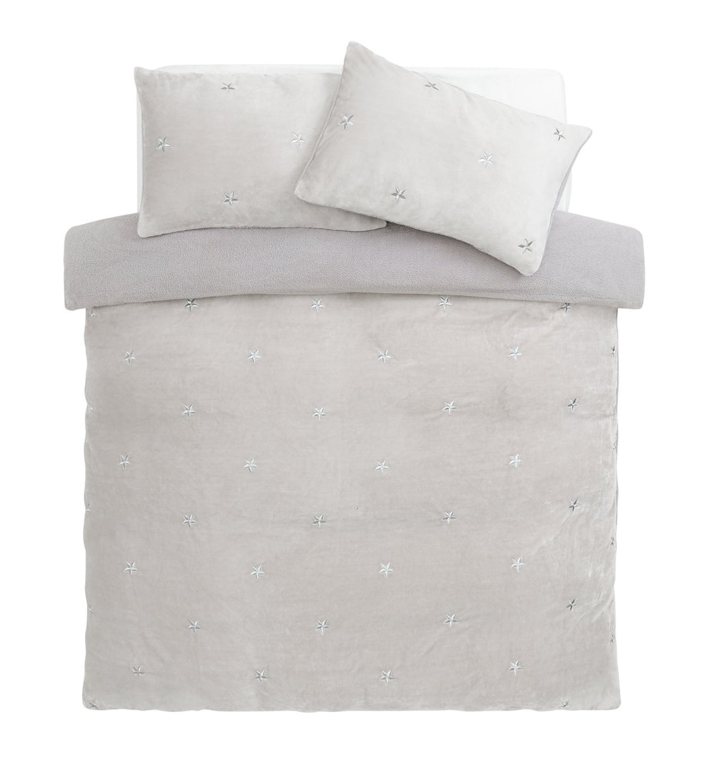 ARGOS HOME Embroidered Star Fleece Bed Set