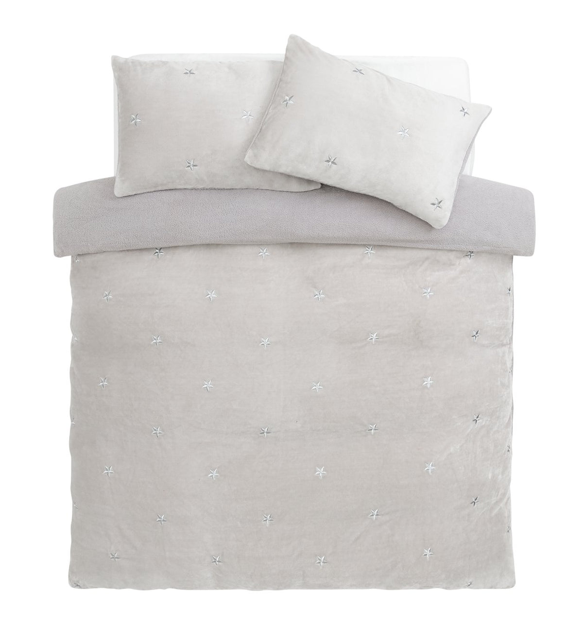 ARGOS HOME Embroidered Star Fleece Bed Set